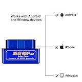 obdator ELM327 Mini Bluetooth OBD2 Scanner Automotive OBD OBDII (On-Board Diagnostics II) Code Reader, Car Engine Diagnostic Scan Tool for Android, PC - 6