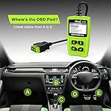 OBD2 Diagnosegerät, Auto OBD II Code Scanner Fahrzeug Fehlercodeleser arbeitet an Allen Autos mit OBD2 / EOBD/CAN-Modi und 16-Pin OBDII-Schnittstelle für Lesen und Löschen Fehlercode/Batterie Test - 7