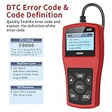 OBD2 Diagnosegerät Auto Fahrzeug Fehlercodeleser OBD II Diagnose Scanner arbeitet an Allen Autos mit OBD2/EOBD/CAN-Modi mit 16-Pin OBDII-Schnittstelle für Lesen und Löschen Fehlercode/Batterie Test - 2