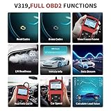 OBD2 Diagnosegerät Auto Fahrzeug Fehlercodeleser OBD II Diagnose Scanner arbeitet an Allen Autos mit OBD2/EOBD/CAN-Modi mit 16-Pin OBDII-Schnittstelle für Lesen und Löschen Fehlercode/Batterie Test - 6
