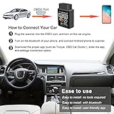 Friencity Bluetooth Auto OBD ii 2 OBD2 Scanner Adapter, Fahrzeug Motor Codeleser für Auto Diagnosescan Tool Check Motor Licht, Kompatibel mit Android & Windows Geräte, NICHT für IOS - 5