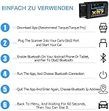 OBD2 Bluetooth Adapter, OBD Diagnosegerät Auto OBD II Code Scanner ELM327 Das nur mit Android & Windows Geräten Kompatibel ist OBD2/EOBD CAN für Lesen und Löschen Fehlercode und Batterie Test - 6