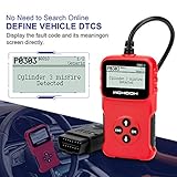 WOHOOH OBD2 Diagnosegerät Auto Universal Fahrzeug Fehlercodeleser OBD II Diagnose Scanner arbeitet an Allen Autos mit OBD2/EOBD für Lesen und Löschen Fehlercode und Batterie Test - 3