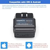 Veepeak OBDCheck BLE+ Bluetooth OBD 2 Diagnosegerät Adapter Stecker EOBD Auto Diagnose Scanner für iOS und Android (Dual Mode Bluetooth 4.0) - 3
