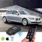 Qhui OBD2 Diagnosegerät WiFi Adapter für Alle Fahrzeuge OBD Auto Stecker, OBD2 KFZ Fehler-Code Reader für IOS Android Windows iPhone Smartphone Tablet - 2