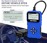 WOHOOH Obd2 Diagnosegerät, Vcds Auslesegerät Auto OBD II Carly Adapter,OBD Code Scanner für Allen Autos mit OBD2 / EOBD/CAN-Modi und 16-Pin OBDII-Schnittstelle,Unterstützung für 5 Sprachen - 7