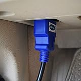 TONWON OBD2 Verlängerungs Kabel, 16pin Stecker Auf Buchse Verlängerungs Kabel OBD II Diagnose Extender für alle OBD2 Fahrzeuge (80cm Blau) - 2