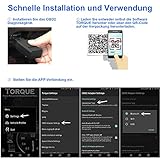 MOJINL OBD2 Diagnosegerät Auto OBD2 Bluetooth Adapter Stecker OBD2 Scanner Bluetooth OBD2 Auto Codeleser OBD2 ELM327 Bluetooth Auto Diagnosegerät Code Leser für Android and Windows - 6