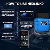NEXAS Nexlink OBD2 Bluetooth 5.0 für Autos und Motorräder, OBD2 Diagnosegerät Bluetooth, OBD2 Bluetooth Adapter für iOS und Android - 4