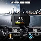 AUTOOL OBD2 Autowassertemperaturanzeige Digitaler OBDII Drehzahlmesser KMH/MPH Überdrehzahlalarm Autoscanner für Allgemeine Fehlercodes Mit LCD Anzeige für die größten 12V Benzin und Dieselfahrzeuge - 4