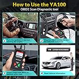 KINGBOLEN OBD2 Diagnosegerät YA100 Diagnosegerät Auto für Alle Fahrzeuge, Modus 6&Check Engine Light,obd2 Code Scanner für Alle OBDII/EOBD/CAN Protokoll Autos Seit 1996,Lebenslanges Kostenloses Update - 5
