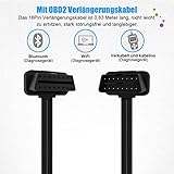 MOJINL OBD2 Diagnosegerät Adapter ELM327 OBD2 Stecker Carly Auto Code Lesegerät Auto Scanner Diagnose mit OBD2 16Pin Verlängerungskabel, WiFi-Verbindung für iOS, Android and Windows - 6