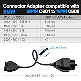 Goliton OBD OBD2 16 Pin Connector Diagnostic Adapter Compatible for BMW 20 Pin - 2