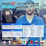 mucar Obd2 Diagnosegerät,CDE500 Diagnosegerät Auto Große LCD-Bildschirme & Deutsch Unterstützen, Klassisch Verbessert Obd2 Diagnosegerät Für Alle Fahrzeuge Mit Tastenkombinationen (Rot) - 6