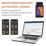 OBD2 Diagnosegerät Auto Adapter WiFi,SOARFLY OBDII KFZ Diagnose Scanner Tool für die meisten Autos,ELM327 Auto Code Leser Scan Werkzeug Auto Gadget für IOS Android Windows iPhone Smartphone Tablet - 3