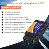 OBD2 Diagnosegerät Auto Adapter WiFi,SOARFLY OBDII KFZ Diagnose Scanner Tool für die meisten Autos,ELM327 Auto Code Leser Scan Werkzeug Auto Gadget für IOS Android Windows iPhone Smartphone Tablet - 5