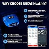 NEXAS Nexlink OBD2 Bluetooth 5.0 Adapter für IOS & Android & PC Universal EOBD OBDII Diagnosegerät Scanner Motor Fehlercode Lesegerät Kompatibel mit Vielen Apps für Auto PKW KFZ Nach 1996 - 6