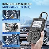 mucar OBD2 Diagnosegerät,CDE500 Diagnosegerät Auto Große LCD-Bildschirme & Deutsch Unterstützen, Klassisch Verbessert Obd2 Diagnosegerät Für Alle Fahrzeuge Mit Tastenkombinationen (Schwarz) - 2