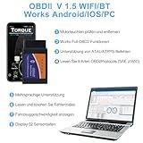 obd2 Bluetooth Adapter, OBD2 Diagnosegerät Bluetooth 5.0, obd2 car Scanner, elm327 Bluetooth Scanner Code Reader Reset for Android Windows, Auto Car Diagnostic Scan Tool for Auto Scan Repair Tools - 4