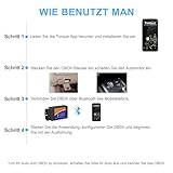 obd2 Bluetooth Adapter, OBD2 Diagnosegerät Bluetooth 5.0, obd2 car Scanner, elm327 Bluetooth Scanner Code Reader Reset for Android Windows, Auto Car Diagnostic Scan Tool for Auto Scan Repair Tools - 6