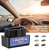 RISVOWO OBD2 Diagnosegerät Auto, Mini OBD II Bluetooth Adapter Auto für Alle Fahrzeuge, Diagnose Scanner, Bluetooth KFZ Adapter Auto für iOS iPhone und Android, Stecker Interface - 3