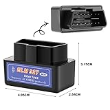 RISVOWO OBD2 Diagnosegerät Auto, Mini OBD II Bluetooth Adapter Auto für Alle Fahrzeuge, Diagnose Scanner, Bluetooth KFZ Adapter Auto für iOS iPhone und Android, Stecker Interface - 5