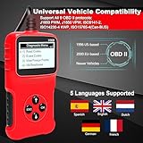 OBD2 Diagnosegerät Scanner Universal Auto Diagnosegerät Fehler Code-Leser Adapter V309 für Alle OBDII Protokoll, Check Engine Licht, I/M Bereitschaft Smog Check, HD LCD Display - 5
