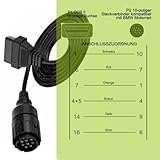Goliton OBD2 Diagnosekabel 10 Pin Ersatz für BMW ICOM D Modul OBD Kabel 10 Pin Kompatibel mit BMW Motorräder Diagnosekabel Werkzeuge Arbeiten mit BMW ICOM oder BMW ICOM A2 A3 - 4