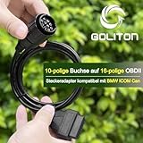 Goliton OBD2 Diagnosekabel 10 Pin Ersatz für BMW ICOM D Modul OBD Kabel 10 Pin Kompatibel mit BMW Motorräder Diagnosekabel Werkzeuge Arbeiten mit BMW ICOM oder BMW ICOM A2 A3 - 5