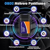 OBD2 Bluetooth Diagnosegerät Auto Scanner Code Leser für Android Windows, OBD2 Bluetooth Adapter OBD Auto Diagnosegerät für Alle OBDII Protokoll Fahrzeug - 2