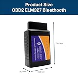 MMOBIEL OBD II Stecker Bluetooth – OBD Diagnosegerät kompatibel mit iOS, iPhone, iPad und Android – OBD2 Scanner Autodiagnosegerät – OBD2 Bluetooth Adapter – Carscanner – Upgraded V2.1 - 2