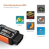 OBD2 Auto-Scanner, Tacklife AOBD1B Diagnose-Scanner mit OBDII, Bluetooth-Scanner und PIC18F2480 Chip für Android, 3000 Code-Datenbank, Fehlerspeicher lesen und löschen, geeignet für die meisten Autos - 5