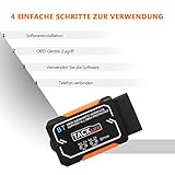 OBD2 Auto-Scanner, Tacklife AOBD1B Diagnose-Scanner mit OBDII, Bluetooth-Scanner und PIC18F2480 Chip für Android, 3000 Code-Datenbank, Fehlerspeicher lesen und löschen, geeignet für die meisten Autos - 6