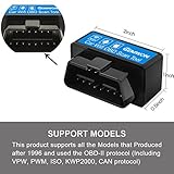 Mini Wifi OBD2, Elm327 OBD2 Scanner Werkzeug, Gemwon Mini Auto OBD2 OBDII Scan Tool Selbstdiagnosescanner Codeleser Check Engine für IOS & Android (Mini Black) - 2
