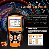 OBD2 Auto Diagnosegerät，4.7 'LCD OBD2 Scanner,professionelle Kfz-Diagnose-Tool(Unterstützt alle 12V Benzin Fahrzeuge ab 1996) Auto-Codeleser zum Überprüfen und Löschen von Fehlercode - 5