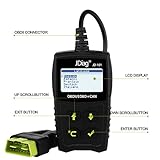 JDiag OBD2 Auto Diagnosegerät OBD II Code Scanner EOBD für alle Fahrzeug ab 2000 mit OBD II Protokolle, mit standard 16-pin OBD-II Schnittstelle für Lesen und Löschen von Fehlercodes，Batterietest - 2