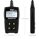 JDiag OBD2 Auto Diagnosegerät OBD II Code Scanner EOBD für alle Fahrzeug ab 2000 mit OBD II Protokolle, mit standard 16-pin OBD-II Schnittstelle für Lesen und Löschen von Fehlercodes，Batterietest - 6