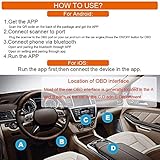 Acitmex OBD2 Bluetooth Adapter, Bluetooth 4.0 Auto OBDII Scanner Diagnostic Scan Werkzeug Upgrade 1,5 OBD II Motor Scanner Fault Code Reader Arbeit mit IOS/Android Smartphone,Hot-Plug in Design - 5