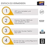 Oladwolf OBD2 Diagnosegerät WiFi, OBD2 ELM327 Auto Diagnosegerät, OBD II Auto Diagnosegerät Für Alle Fahrzeuge, Auto Diagnose OBD2 Stecker Für IOS, Android, Windows - 4