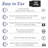 UBRU OBD2 Bluetooth Adapter, OBDII Diagnose Scanner Engine Code Reader OBDII-Code Leser Motorkontrollleuchte Diagnosegerät für Android Windows Geräten Kompatibel ist - 6