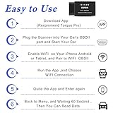 UBRU OBD2 Diagnosegerät, Mini WiFi OBD2 Auto Diagnosegerät für Android Smartphones IOS und Windows Auto Diagnose OBD2 Scanner Code Reader für die meisten Autos & LKW - 6