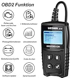UEZNIRN OBD2 Diagnosegerät Auto OBD Diagnose Scanner für Lesen und Löschen Fehlercode und Batterie Test arbeitet an 12V Autos mit OBD 2 / EOBD/CAN-Modi und 16-Pin OBDII-Schnittstelle - 7