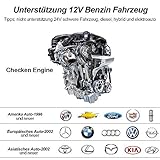 UEZNIRN OBD2 Diagnosegerät Auto OBD Diagnose Scanner für Lesen und Löschen Fehlercode und Batterie Test arbeitet an 12V Autos mit OBD 2 / EOBD/CAN-Modi und 16-Pin OBDII-Schnittstelle - 2