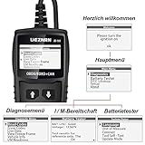 UEZNIRN OBD2 Diagnosegerät Auto OBD Diagnose Scanner für Lesen und Löschen Fehlercode und Batterie Test arbeitet an 12V Autos mit OBD 2 / EOBD/CAN-Modi und 16-Pin OBDII-Schnittstelle - 5